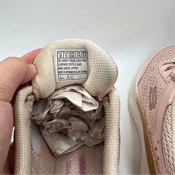 Sketchers Women’s D’lux Walkers Glorious Motion Pink Pink & Gold Shoes Size 8 - Picture 5 of 6
